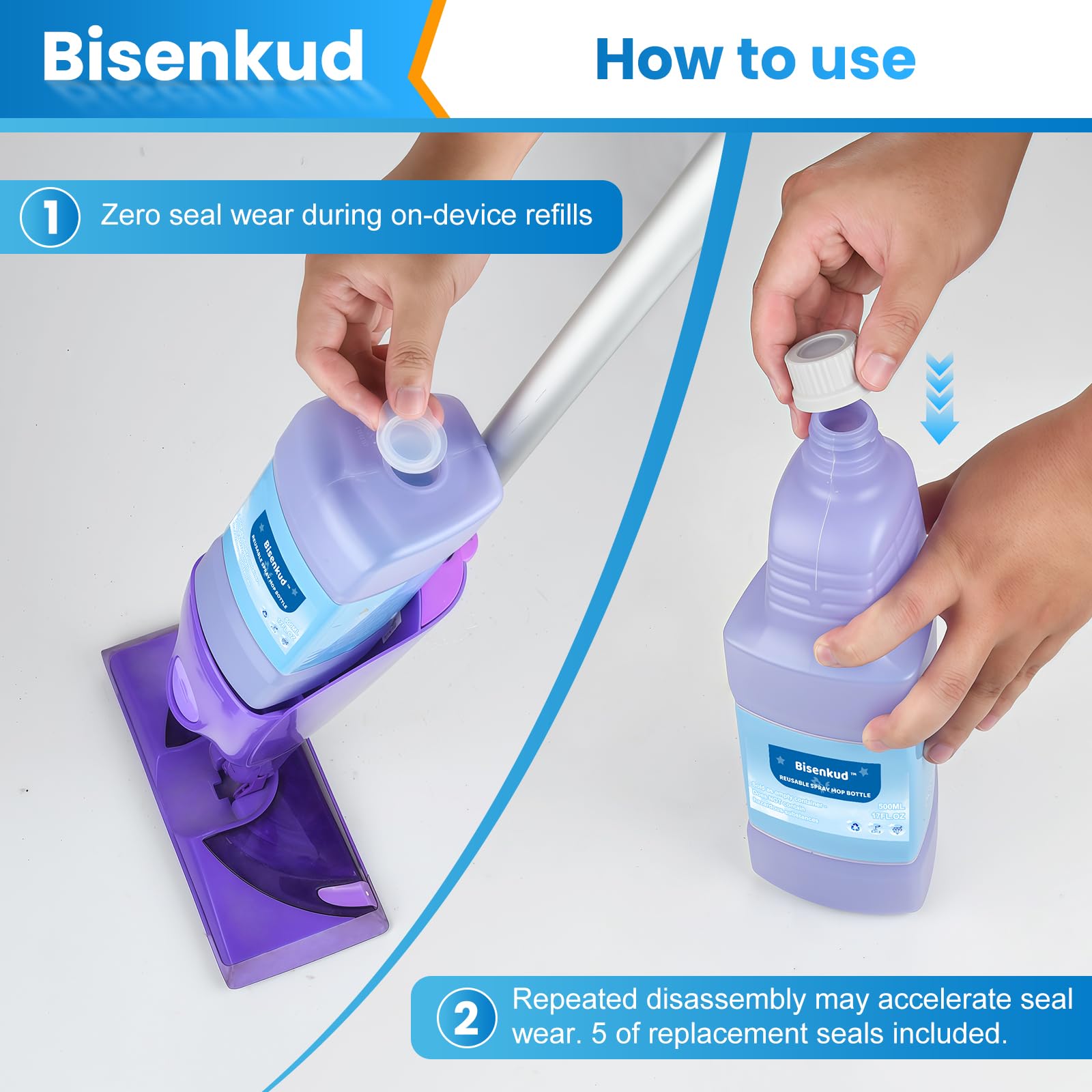 Bisenkud Refillable Bottle for Swiffer WetJet Mop

