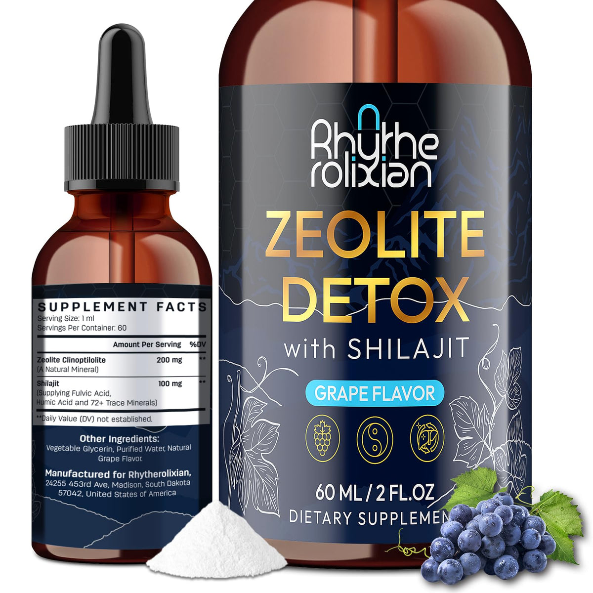Rhytherolixian Zeolite Detox - Heavy Metal Support with Shilajit