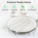 Dealusy Heavy Duty Plastic Knives Disposable - BPA-Free

