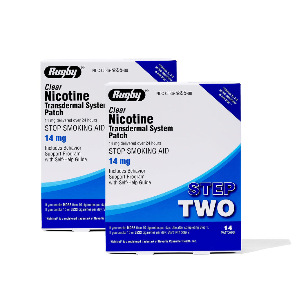 Rugby Clear Nicotine Patch Transdermal System for Quitting Smoking