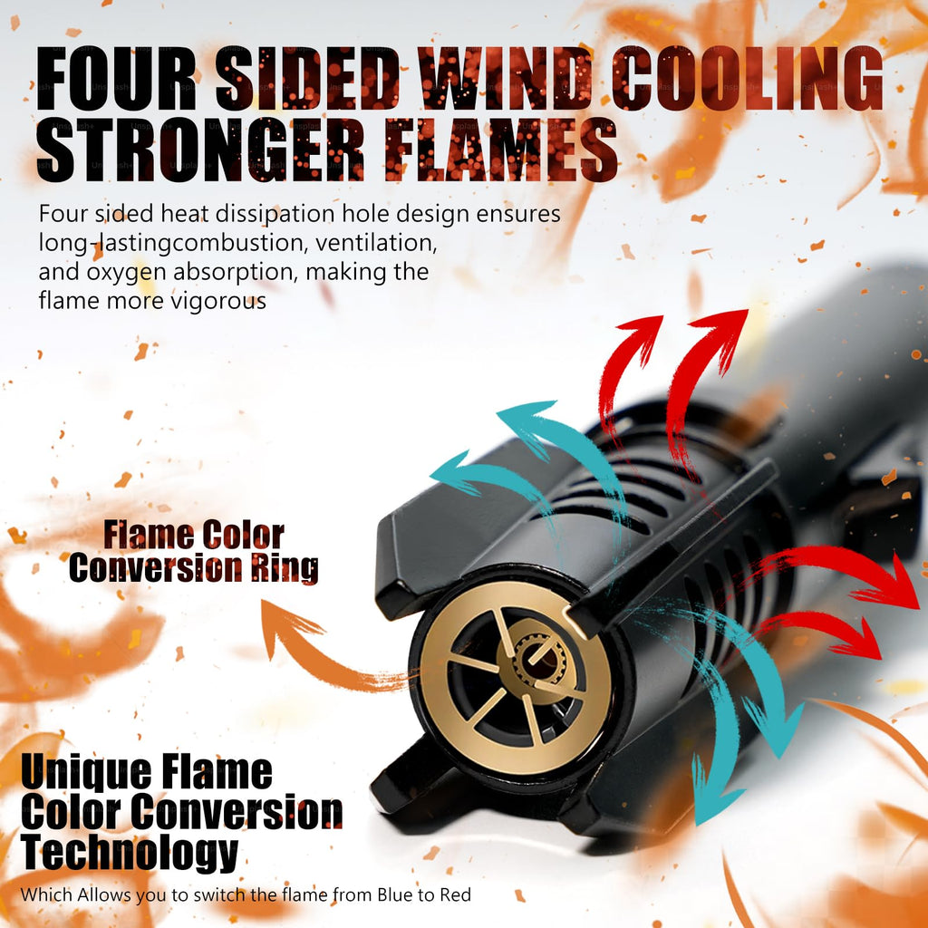 Refillable Windproof Torch Lighter | Safety Lock

