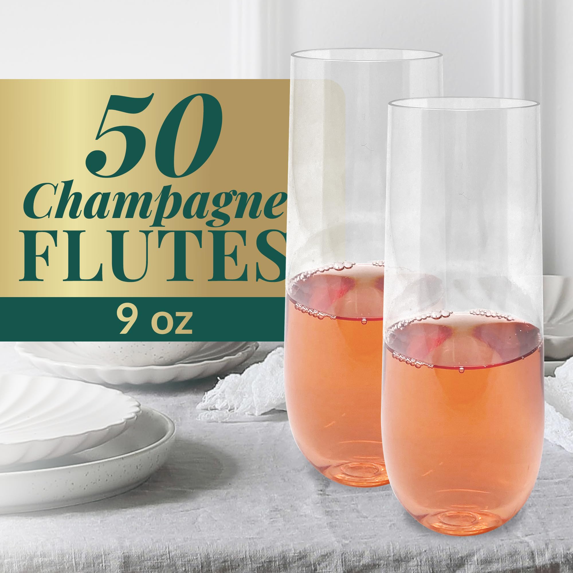 Reli. Plastic Champagne Flutes - Shatterproof & BPA-Free

