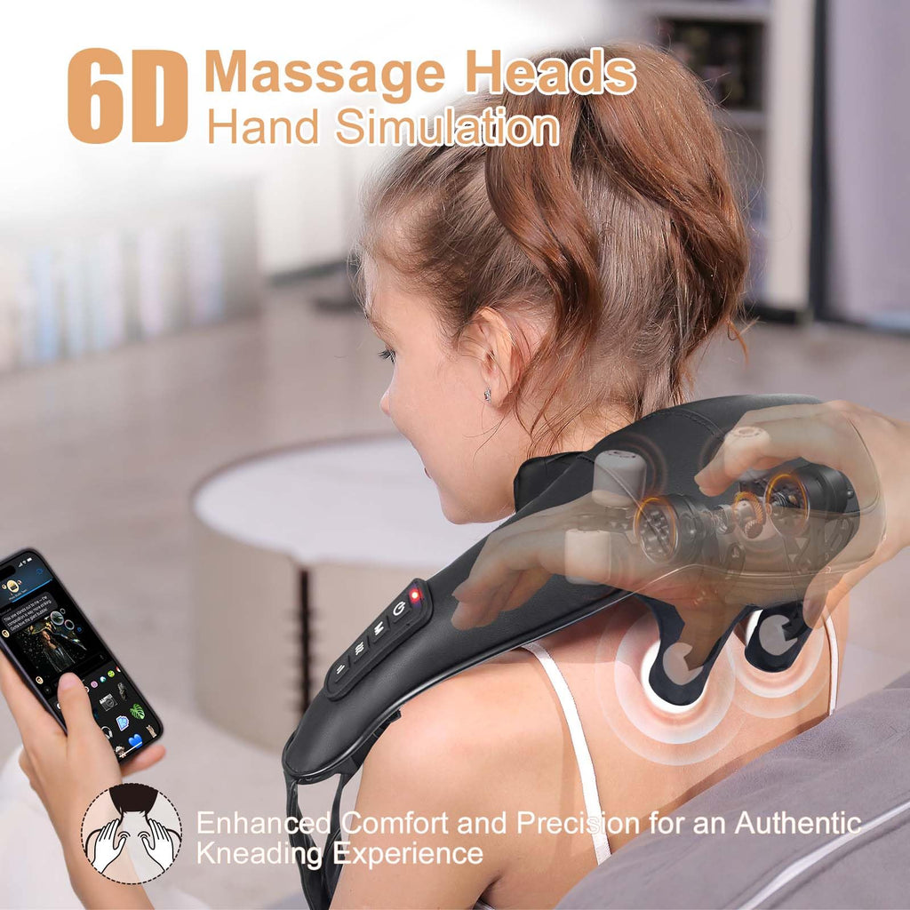 MASGRE Shiatsu Back & Neck Massager with Heat Cordless

