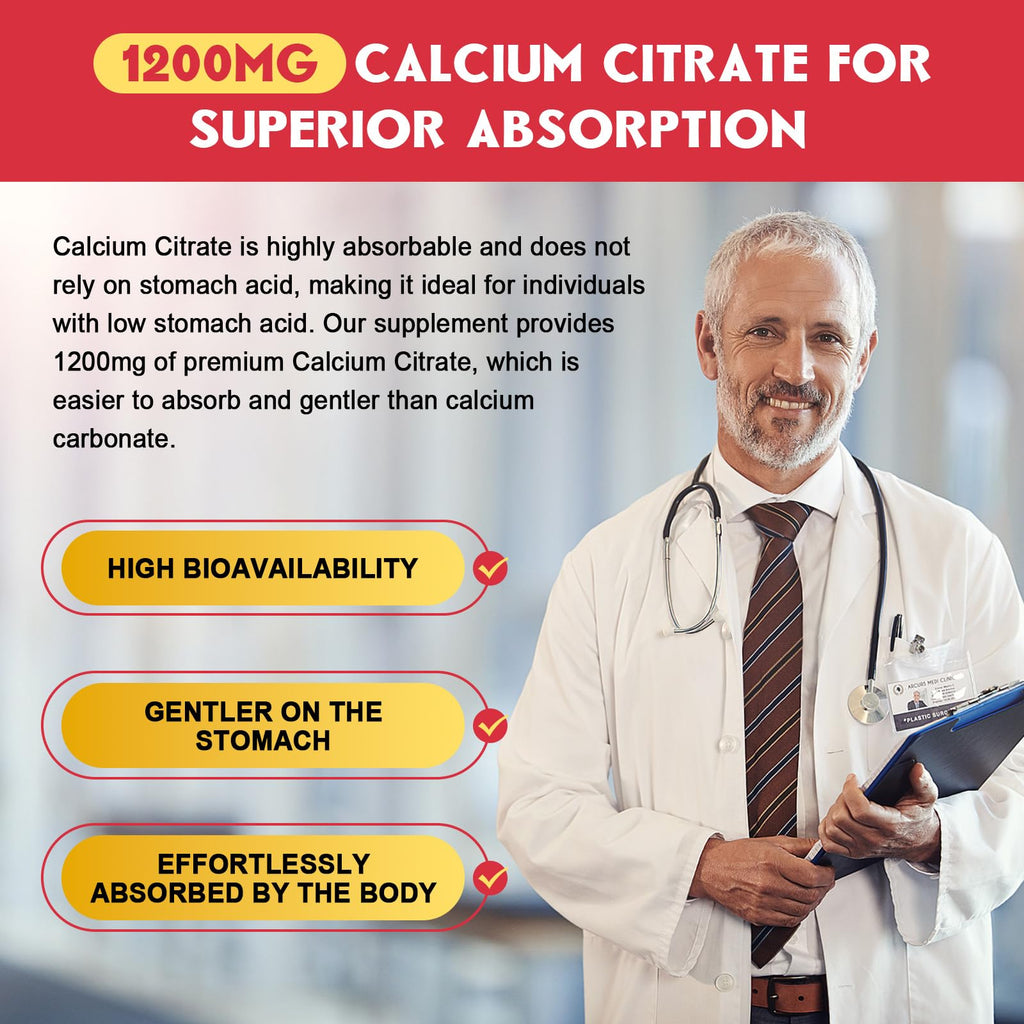 Calcium Citrate Gummies 1200 mg with D3 & K2 – Sugar Free


