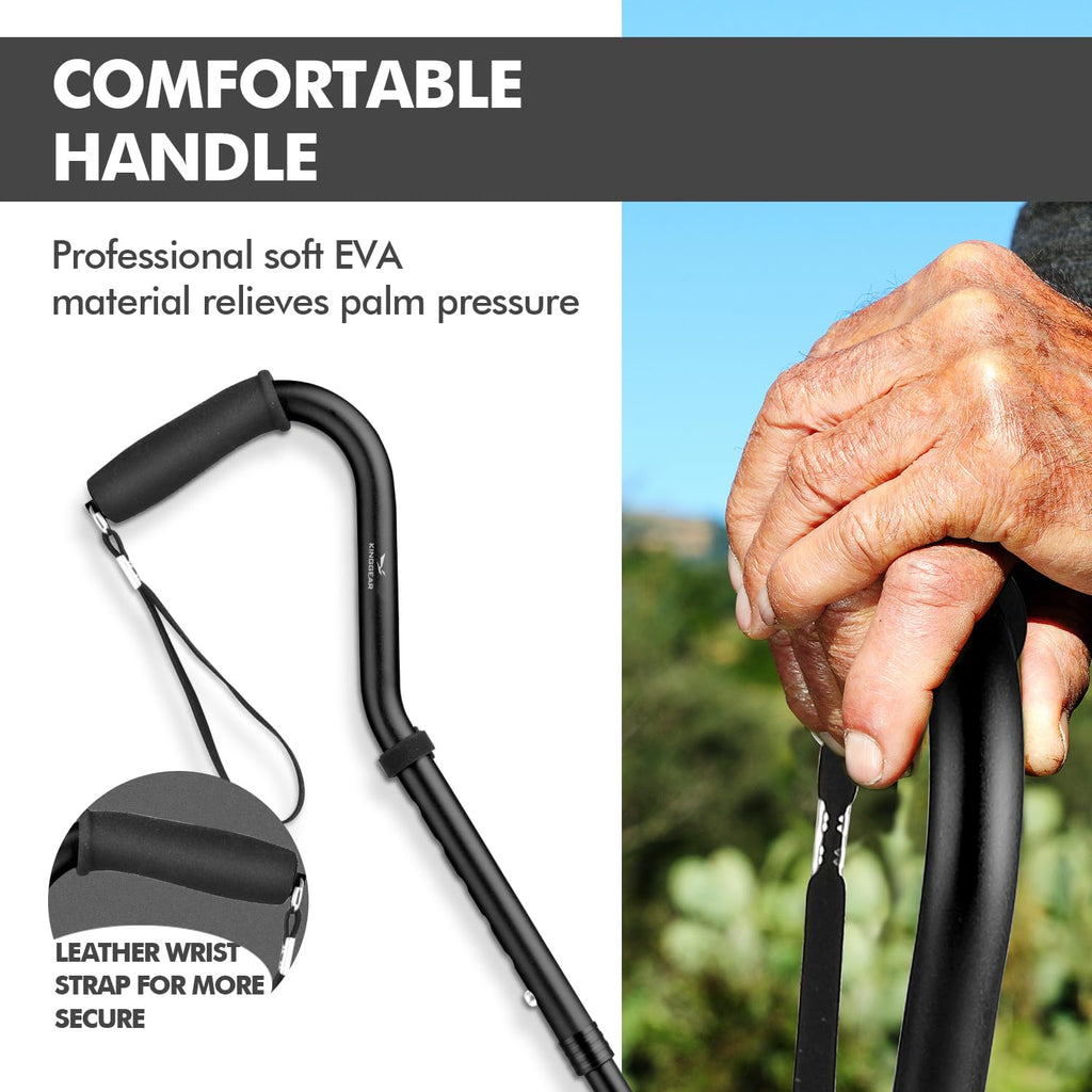 KingGear F1 Walking Cane - Lightweight Quad Base

