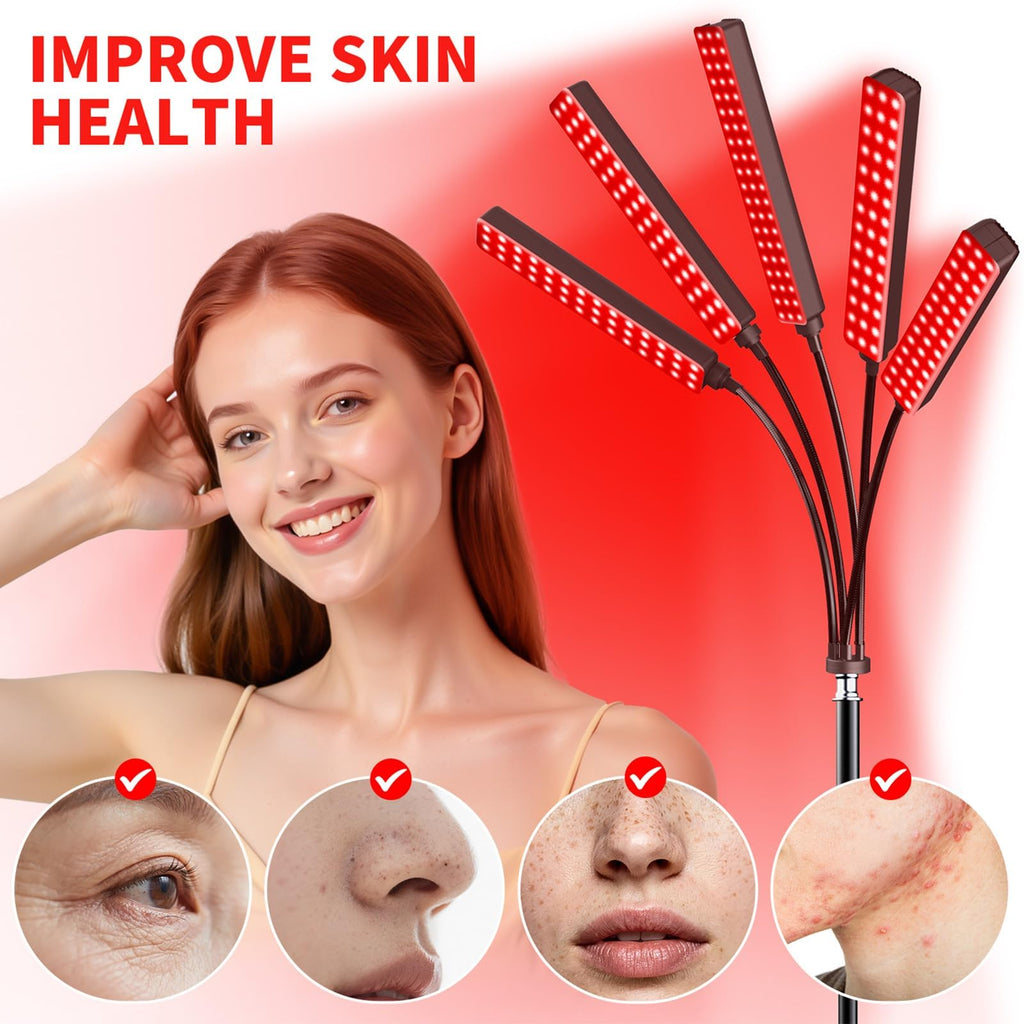 Red Light Therapy Lamp with Stand – Dual 660nm/850nm

