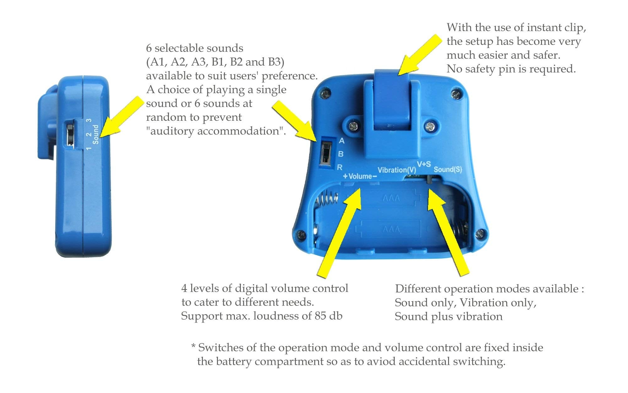 DRYEASY Bedwetting Alarm with Volume Control

