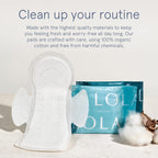 LOLA Cotton Pads with Wings - Organic Hypoallergenic

