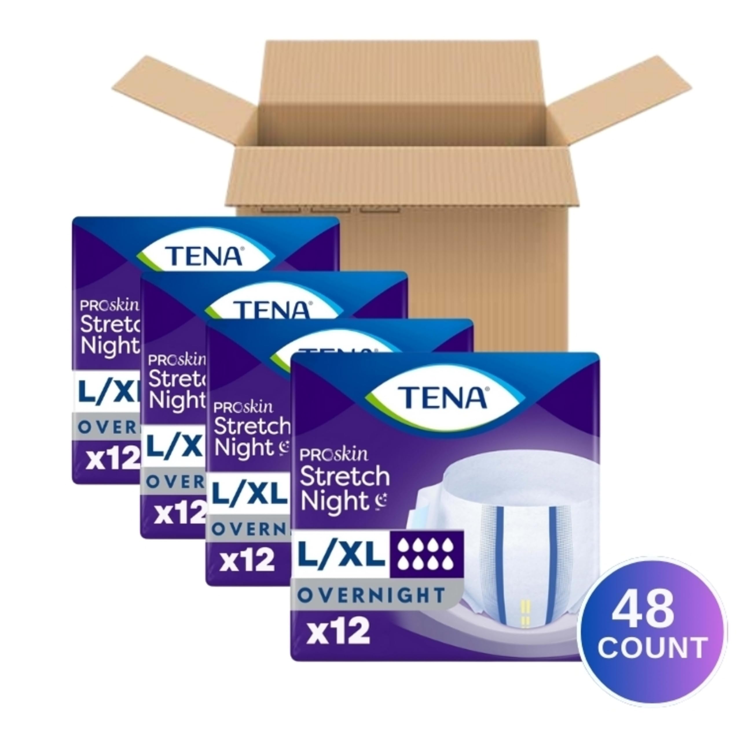TENA ProSkin Overnight Stretch Brief Incontinence Diapers

