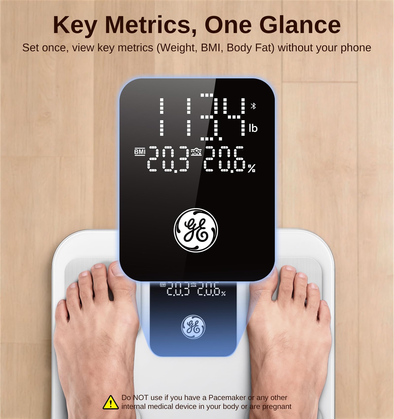 GE Smart Scale with 14 Metrics – Bluetooth Bathroom Scale

