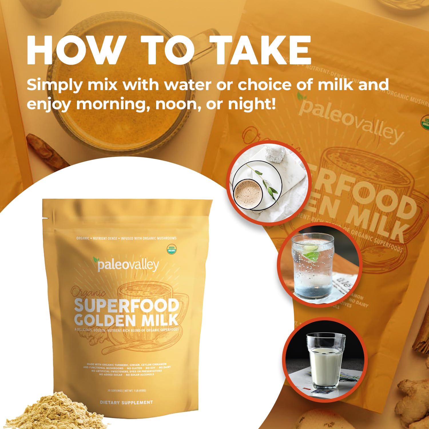 Paleovalley Organic Golden Milk with Turmeric and Mushrooms

