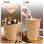 BYSNOW Disposable Kraft Paper Cups for Hot or Cold Beverages

