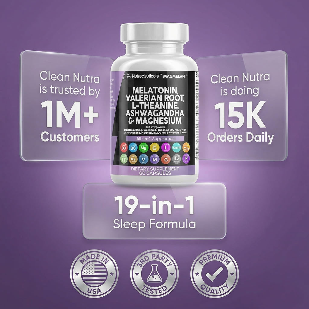 Clean Nutraceuticals Melatonin Sleep Support with L-Theanine

