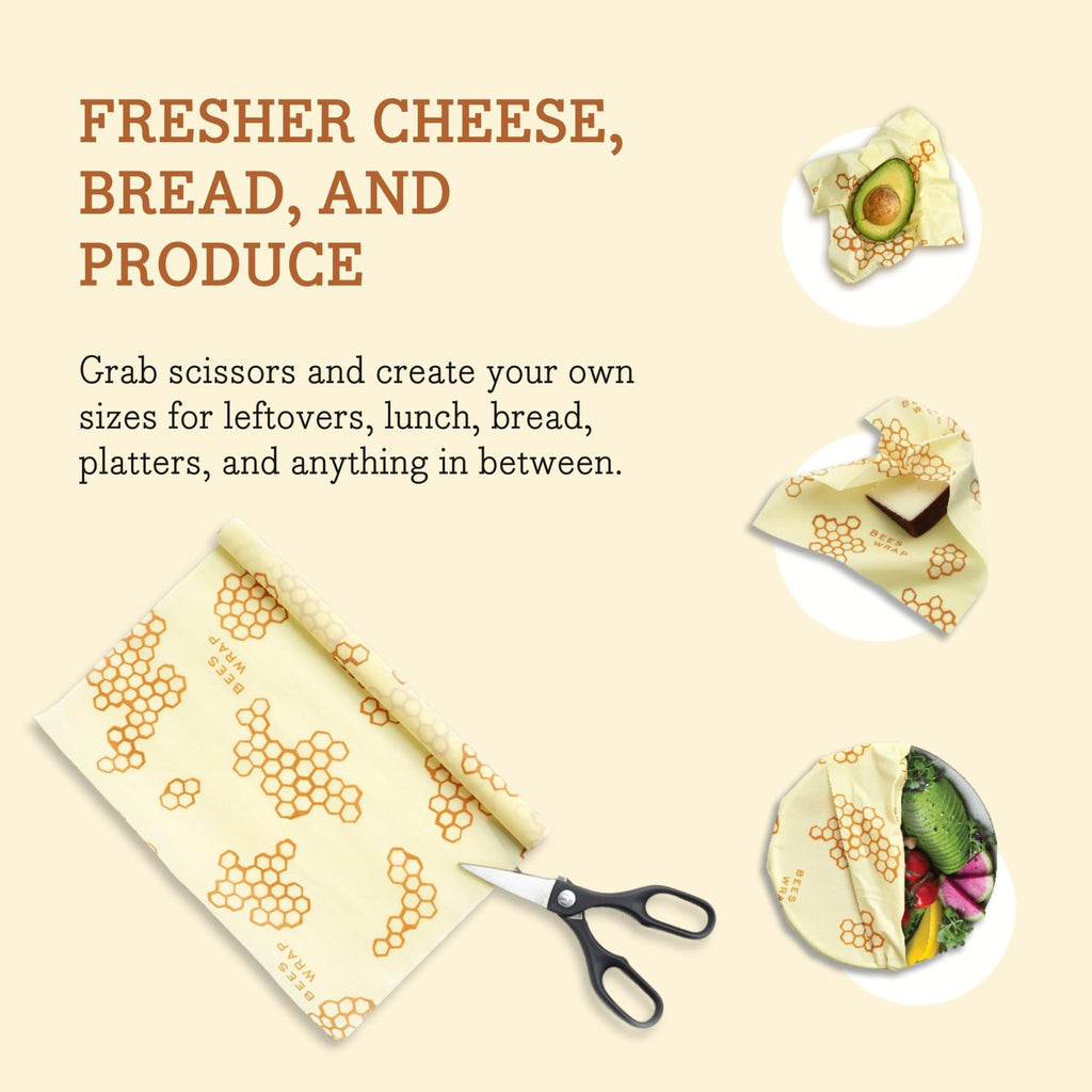 Beeswax Food Wrap Roll - Cut to Size, Plastic Free

