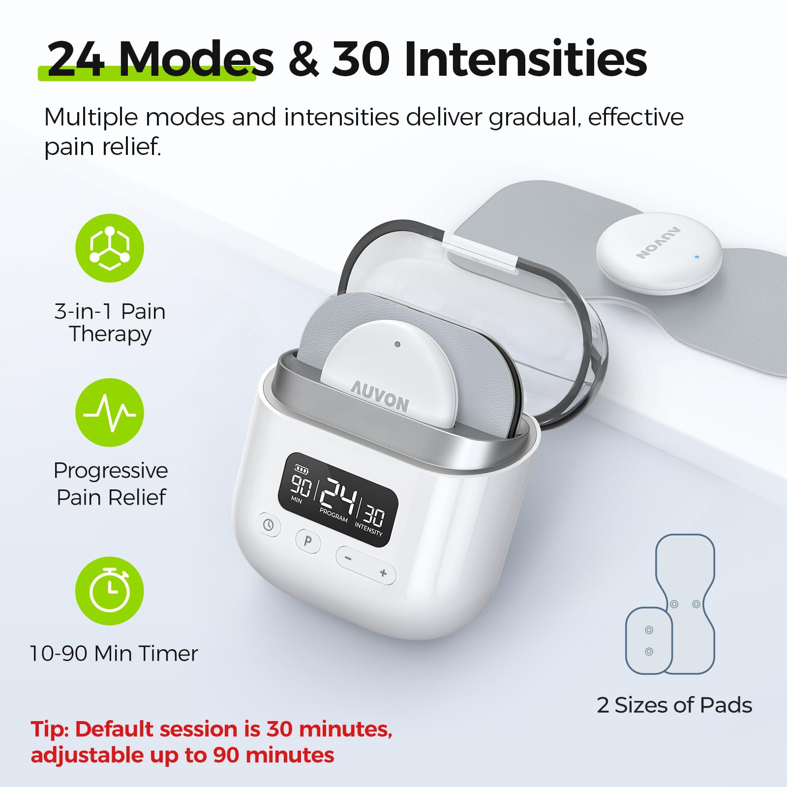 AUVON Wireless TENS Unit Muscle Stimulator – Pain Relief

