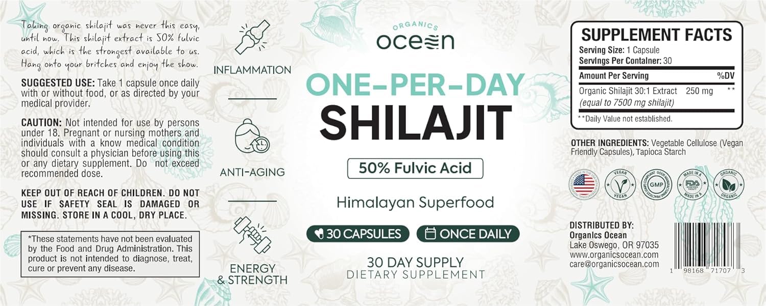 Organics Ocean Shilajit Supplement - Himalayan Shilajit

