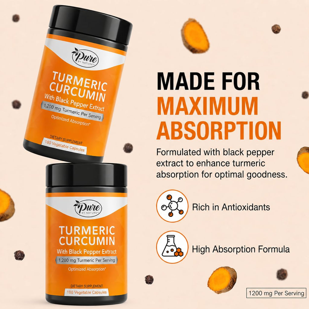 Pure By Nature Turmeric Curcumin with Black Pepper Extract

