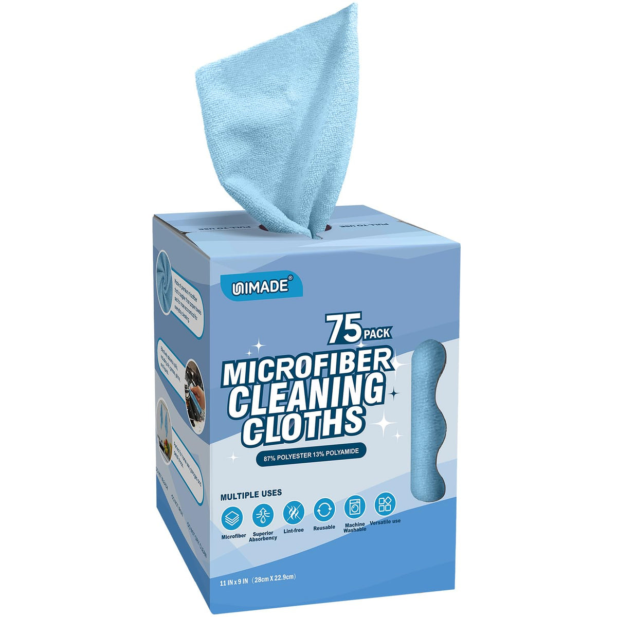 UNIMADE Microfiber Cleaning Cloths - Lint-Free & Reusable Towels
