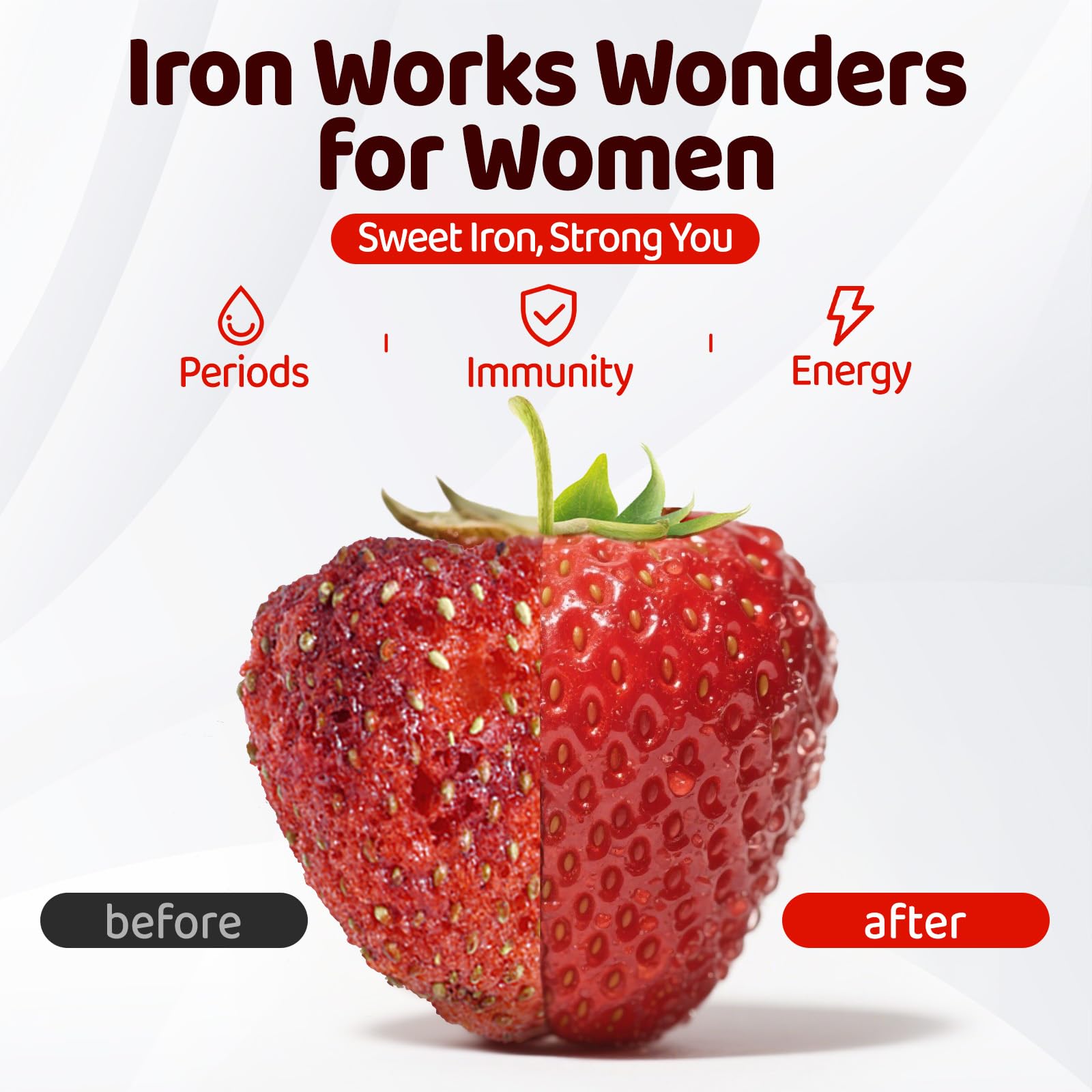 Iron Gummies for Women and Teens | Ferrous Gluconate 324 mg

