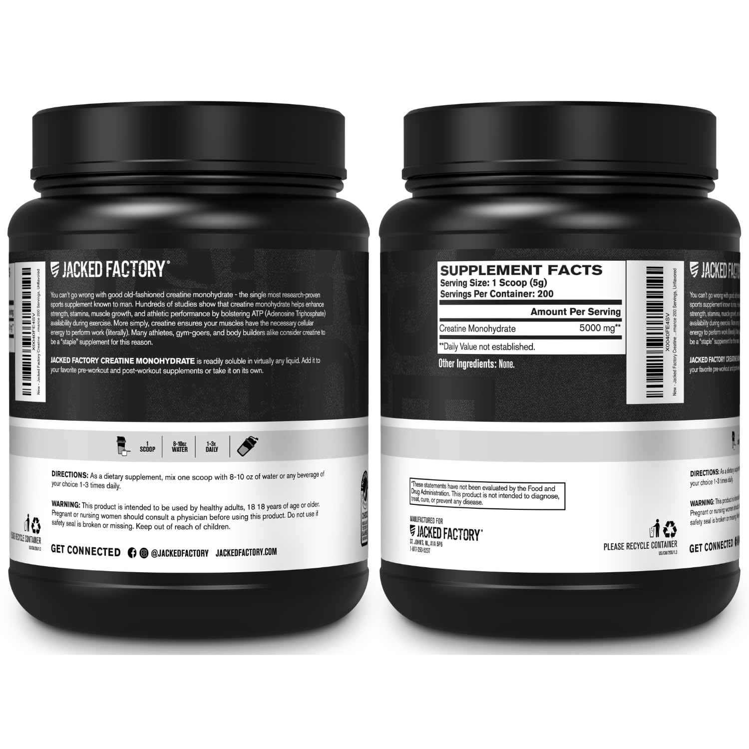 Jacked Factory Creatine Monohydrate Powder | Pure Strength

