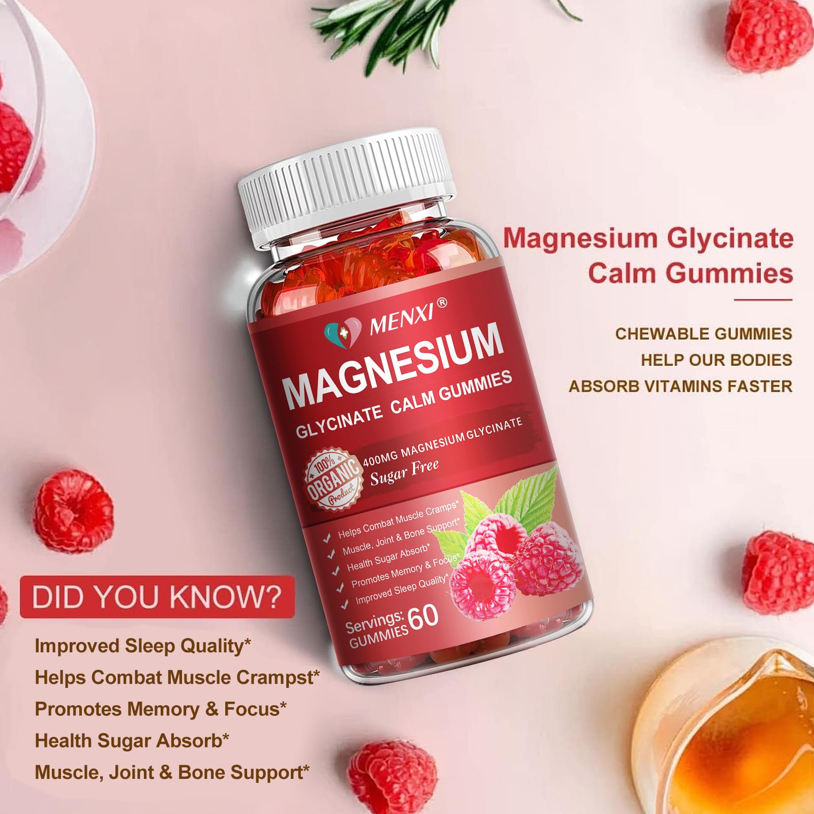 Magnesium Gummies Glycinate & Malate for Sleep & Mood

