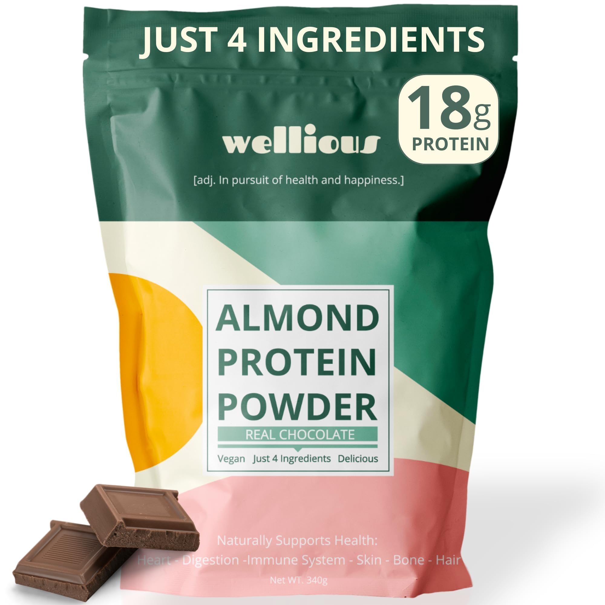 Wellious Almond Protein Powder - Plant-Based Protein for All