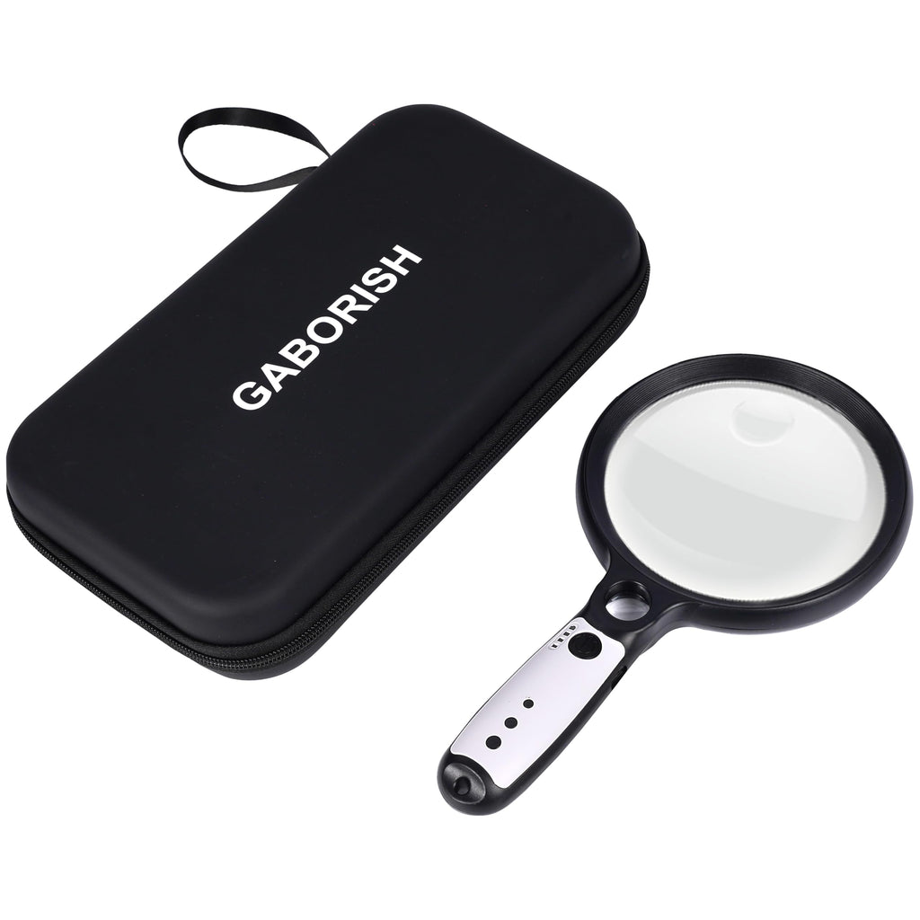 5.2-Inch Lighted Magnifying Glass with Rechargeable Battery for Reading