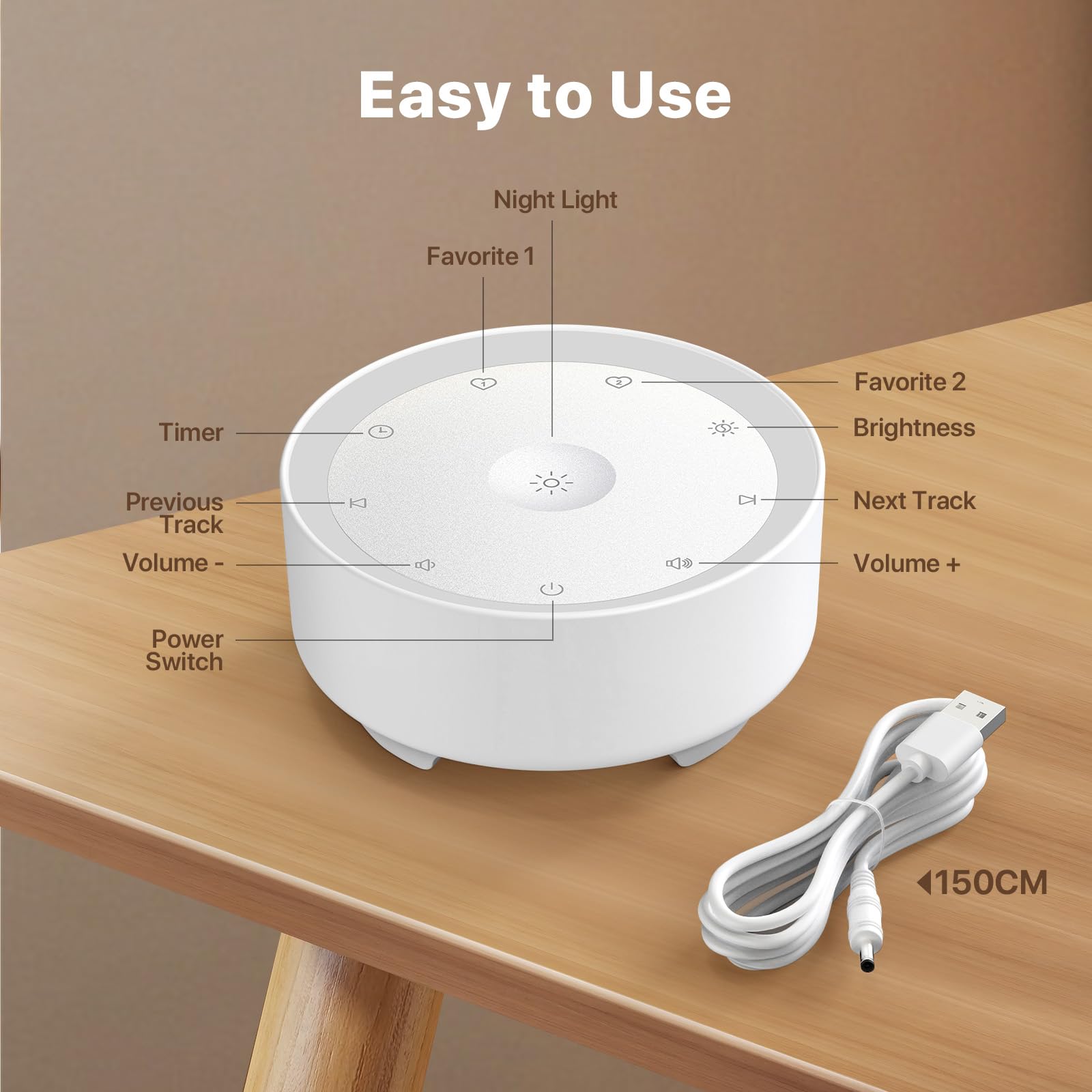 Kipcush Noise Machine for Sleep – USB Powered

