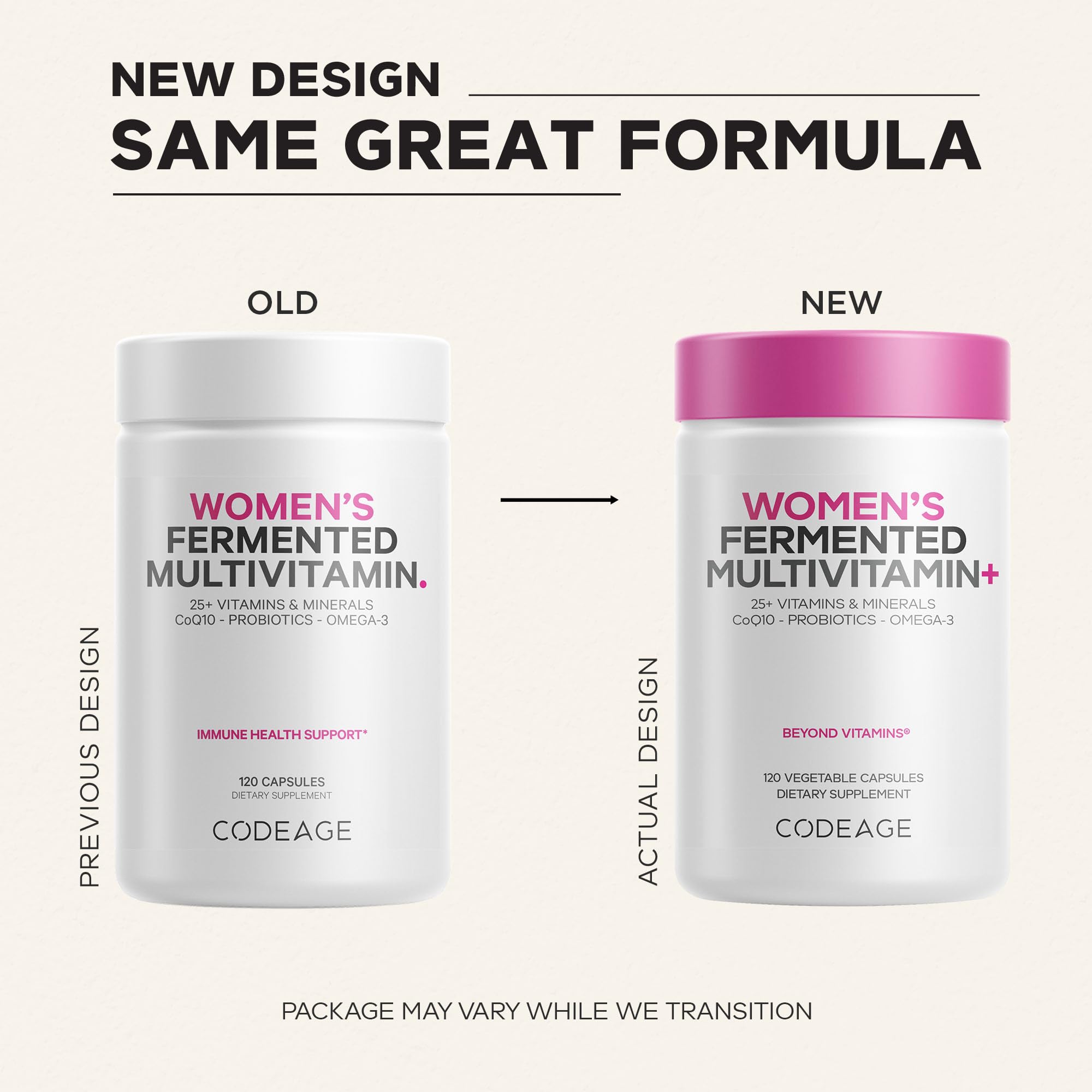 Codeage Women’s Daily Multivitamin | Fermented Whole Foods Probiotics

