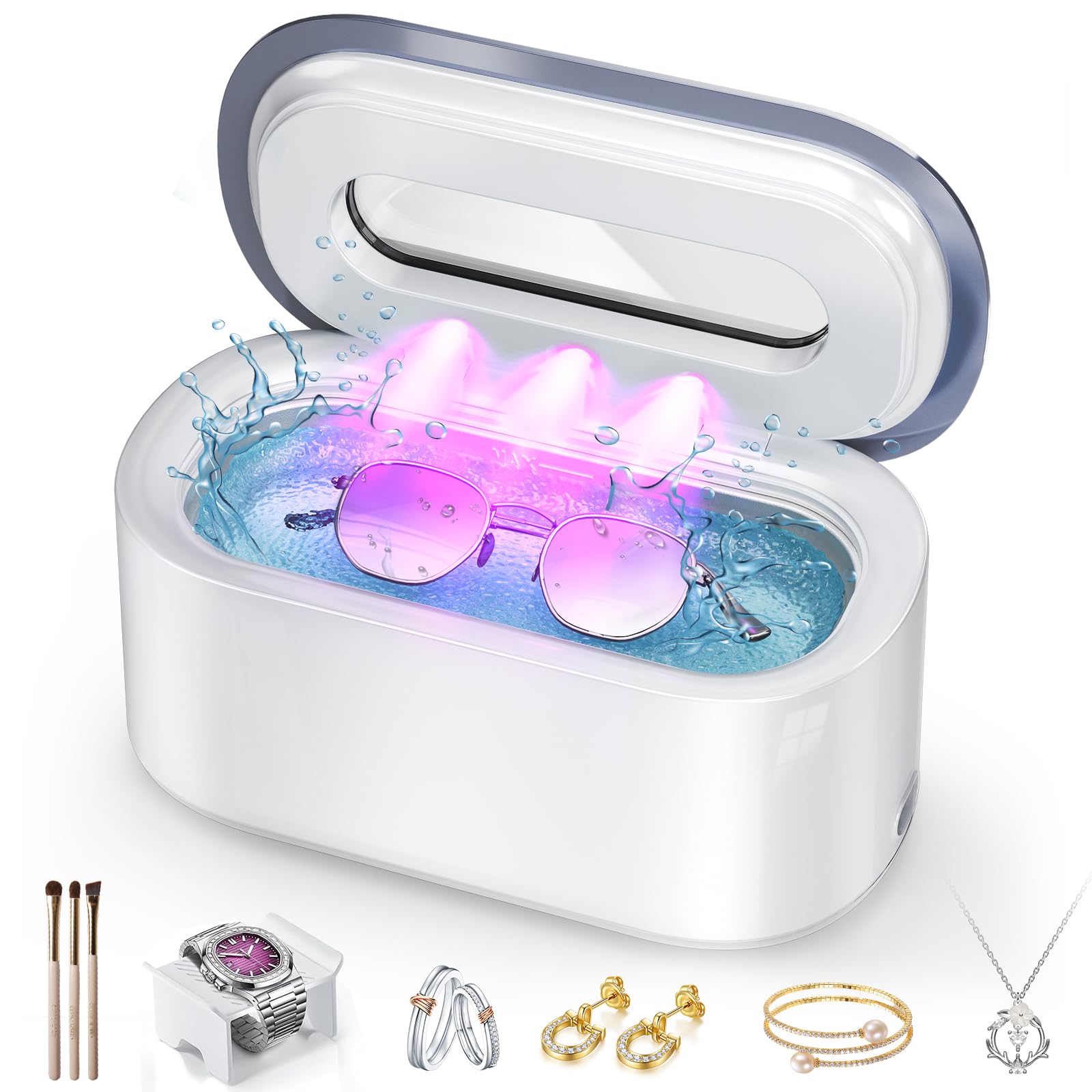 Ultrasonic Jewelry Cleaner 48KHz 30W Dual Modes 150ml Digital Timer