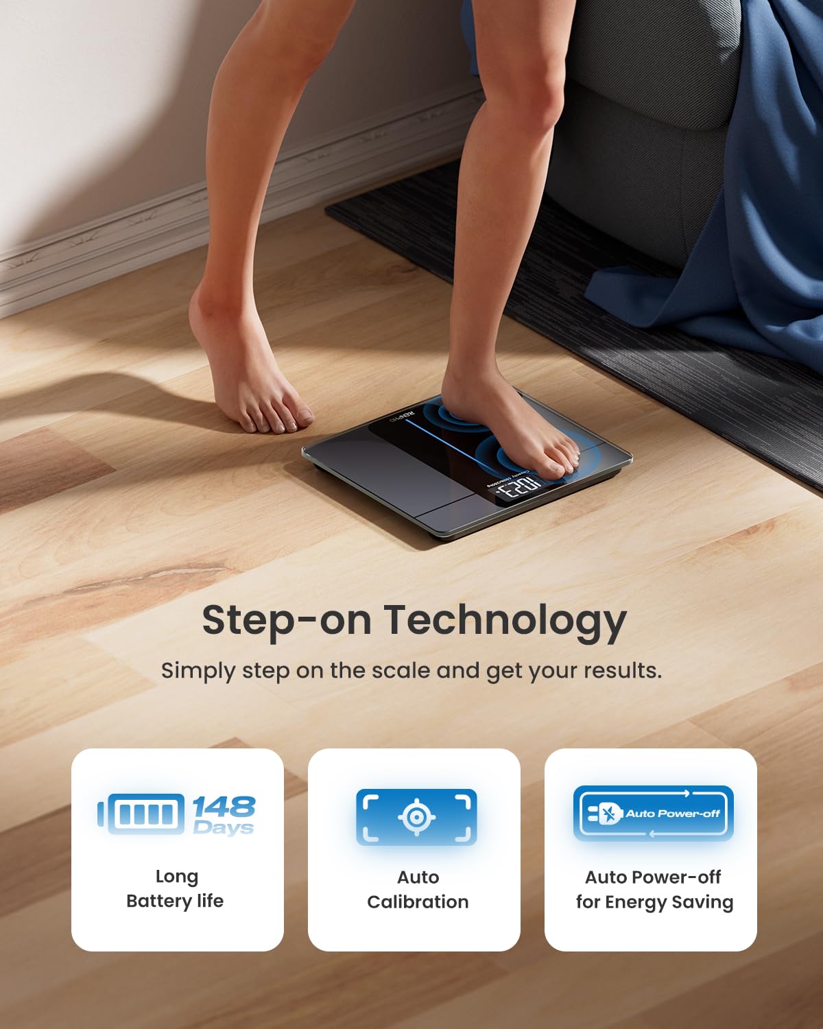 RENPHO 550lb Digital Bathroom Scale | Backlit Display

