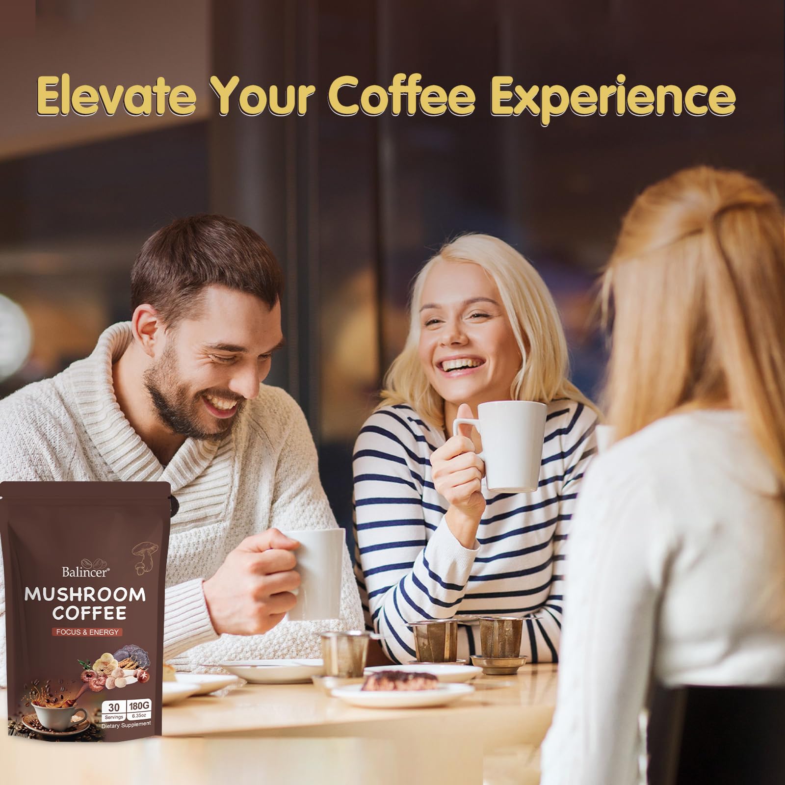 Balincer Mushroom Coffee with 6 Adaptogenic Mushrooms

