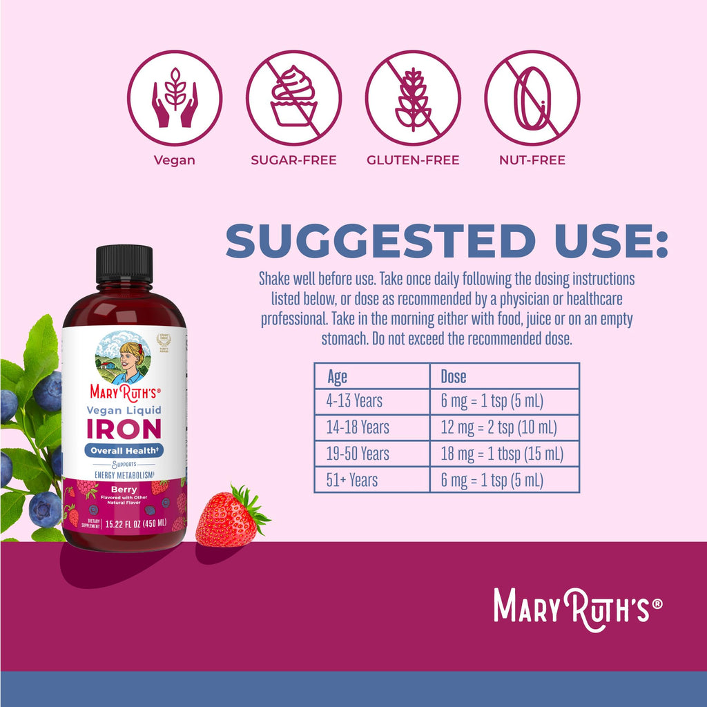 MaryRuth’s Liquid Iron Supplement Ferrous Bisglycinate


