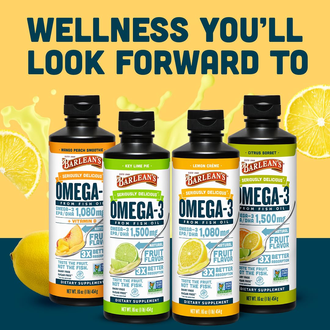 Barlean's Omega-3 Fish Oil Liquid | 1080 mg EPA/DHA

