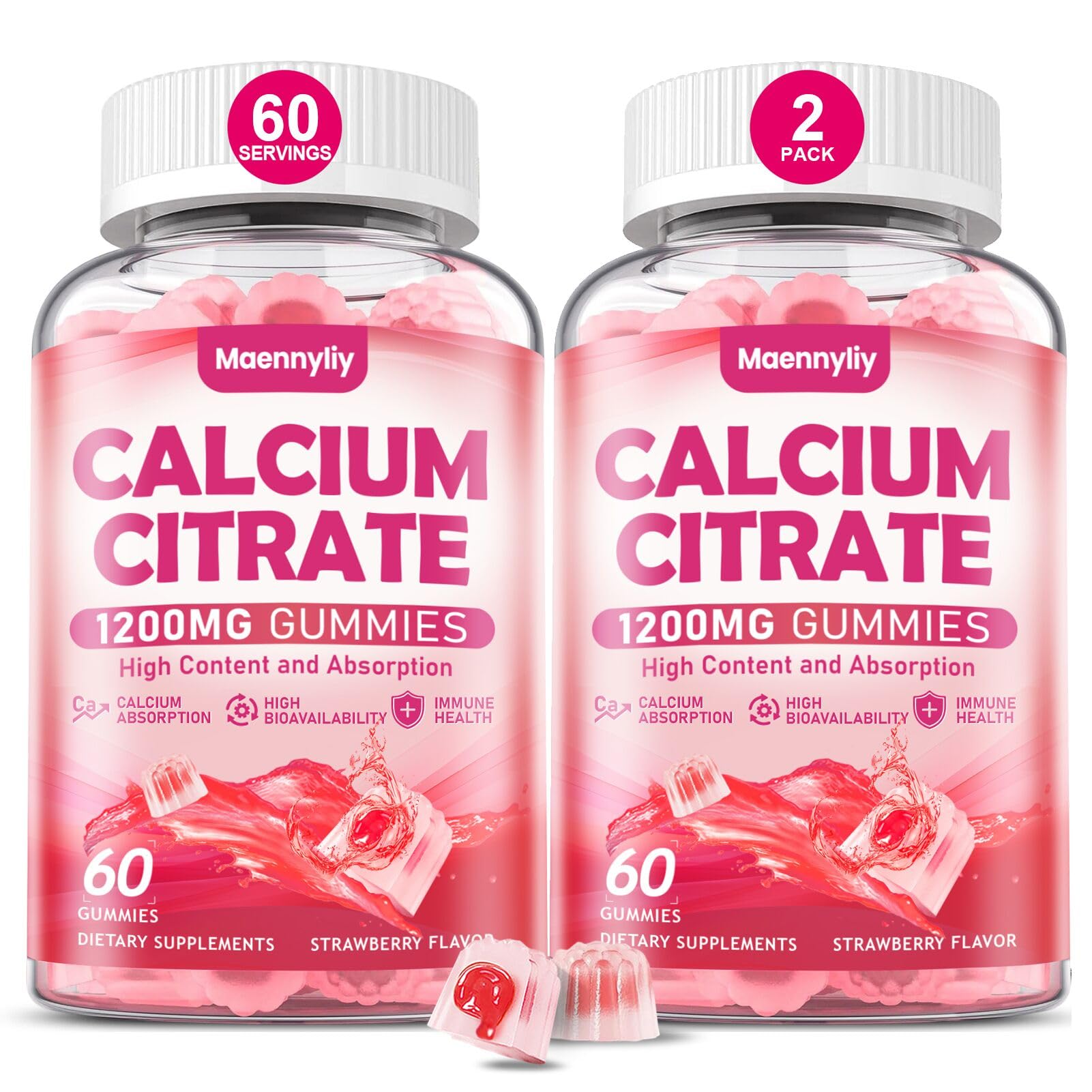 Calcium Citrate Gummies 1200 mg for Adults - Vegan

