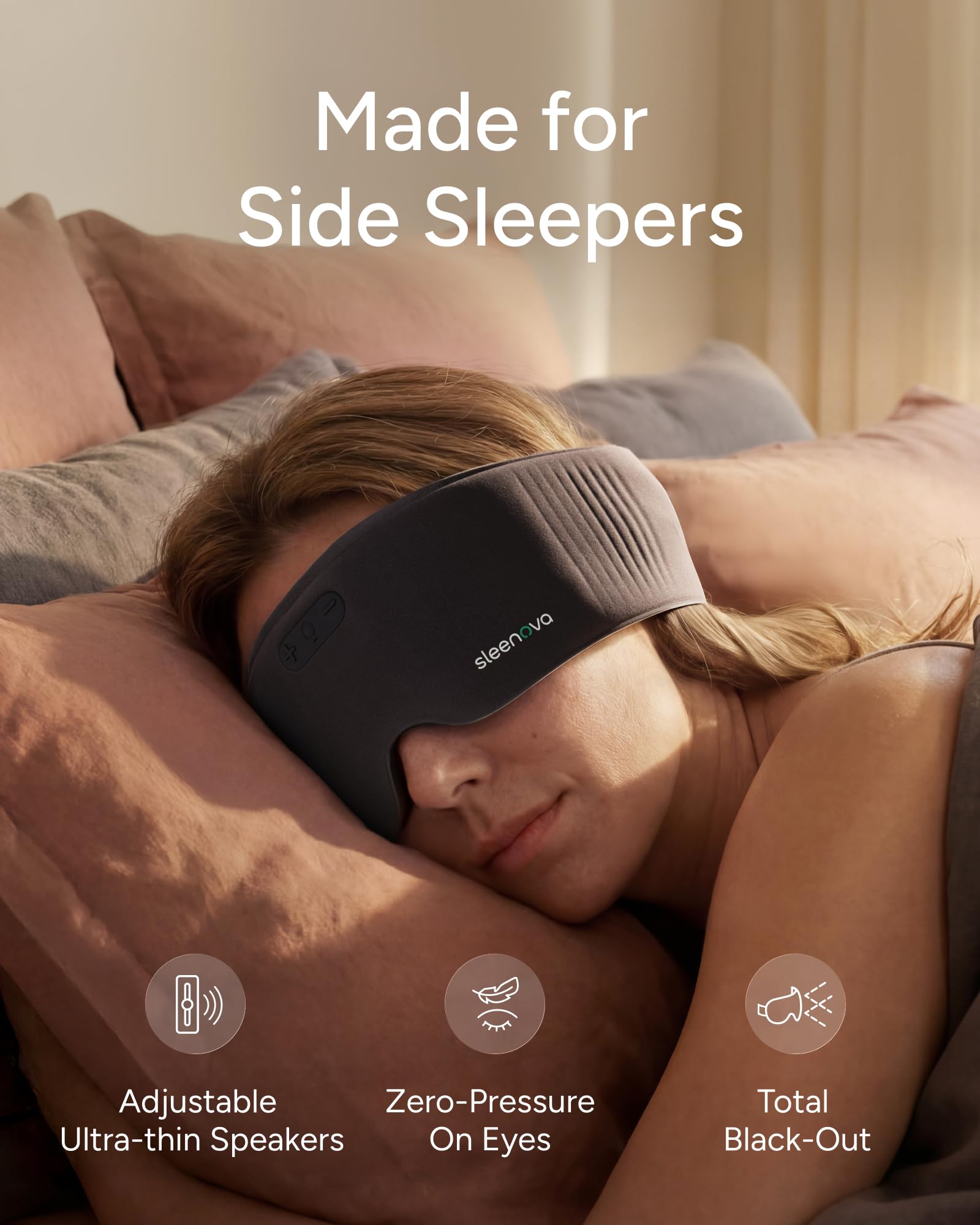 Sleenova Sleep Eye Mask with Bluetooth Headphones | Sleep Audio

