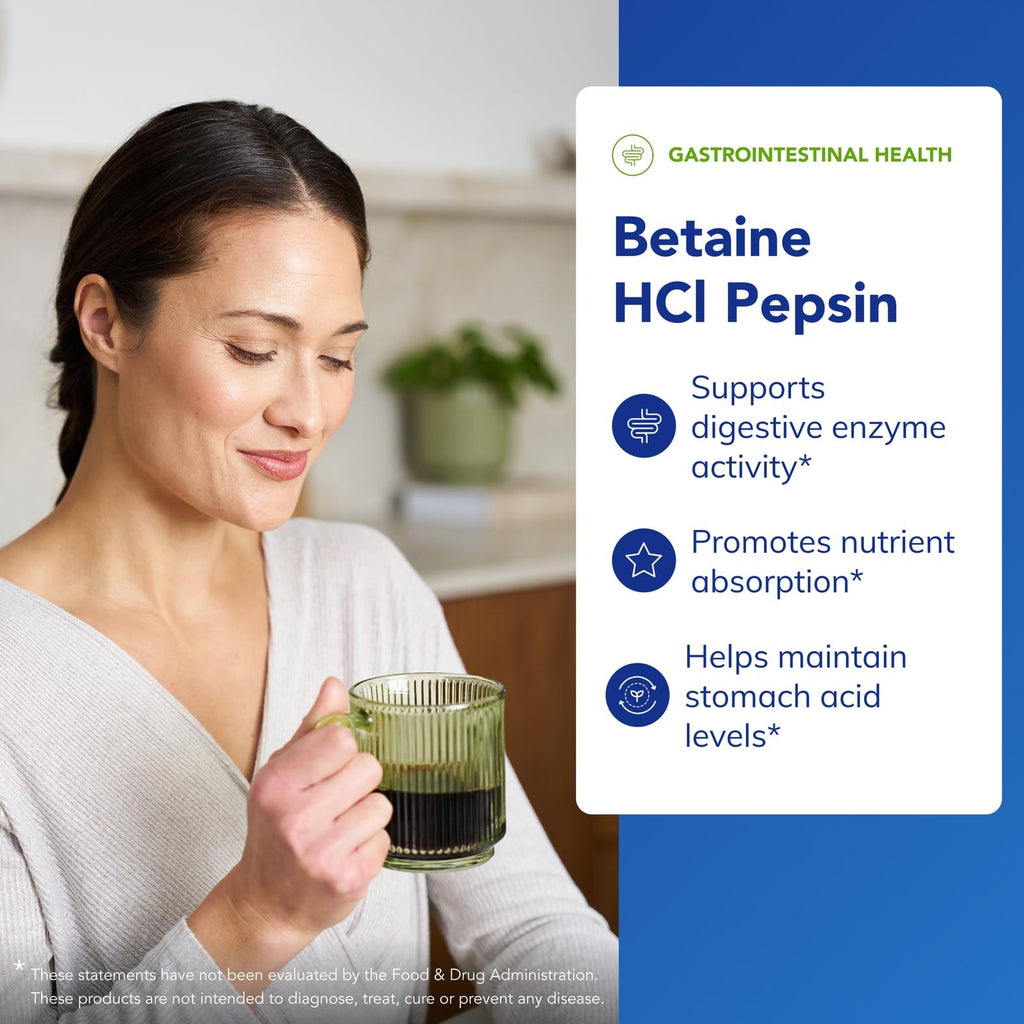 Betaine HCl Pepsin Digestive Enzyme | Pure Encapsulations

