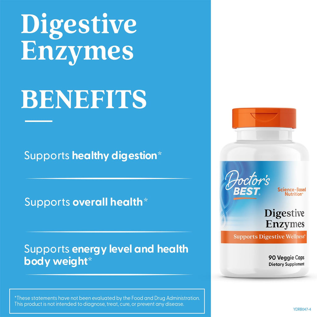 Doctor's Best Digestive Enzymes with Amylase - Non-GMO Vegetarian

