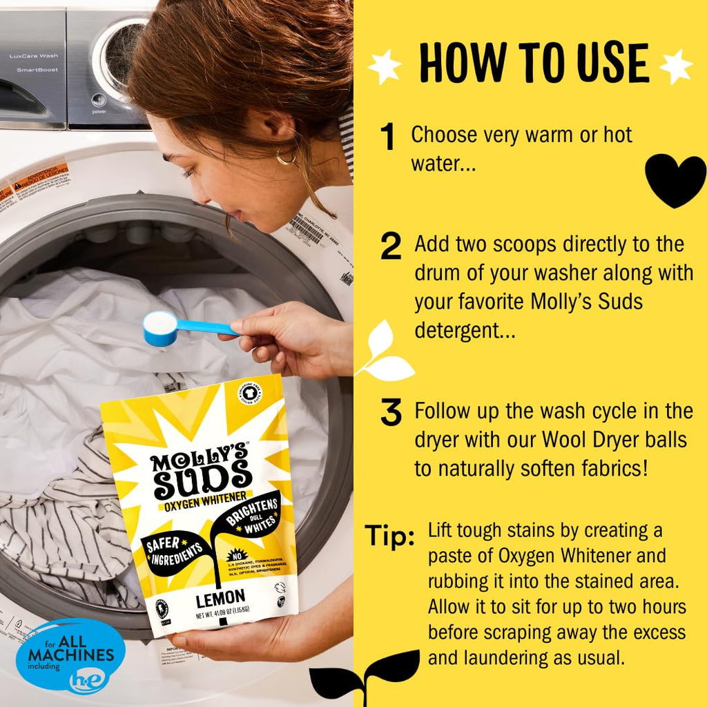 Molly's Suds Oxygen Whitener | Chlorine-Free Bleach Alternative

