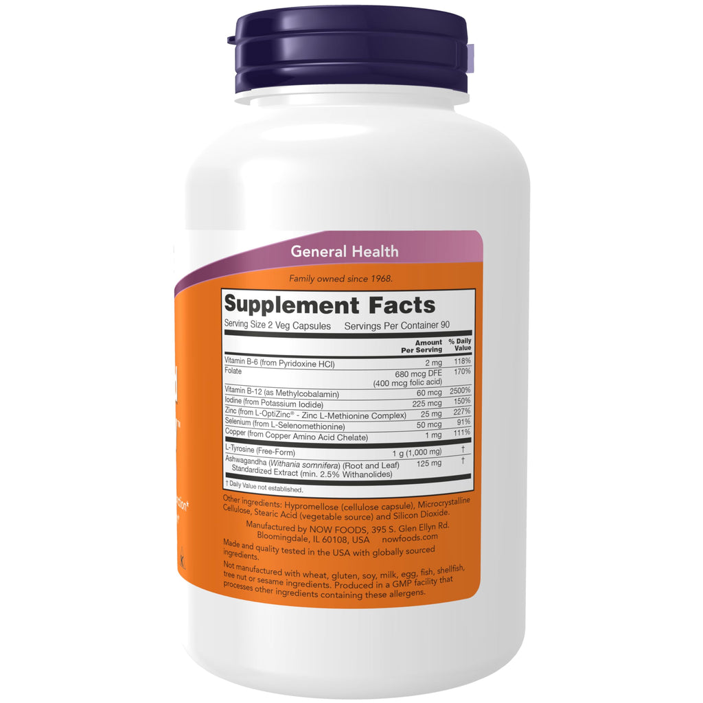 NOW Thyroid Energy Dietary Supplement with Iodine & Tyrosine

