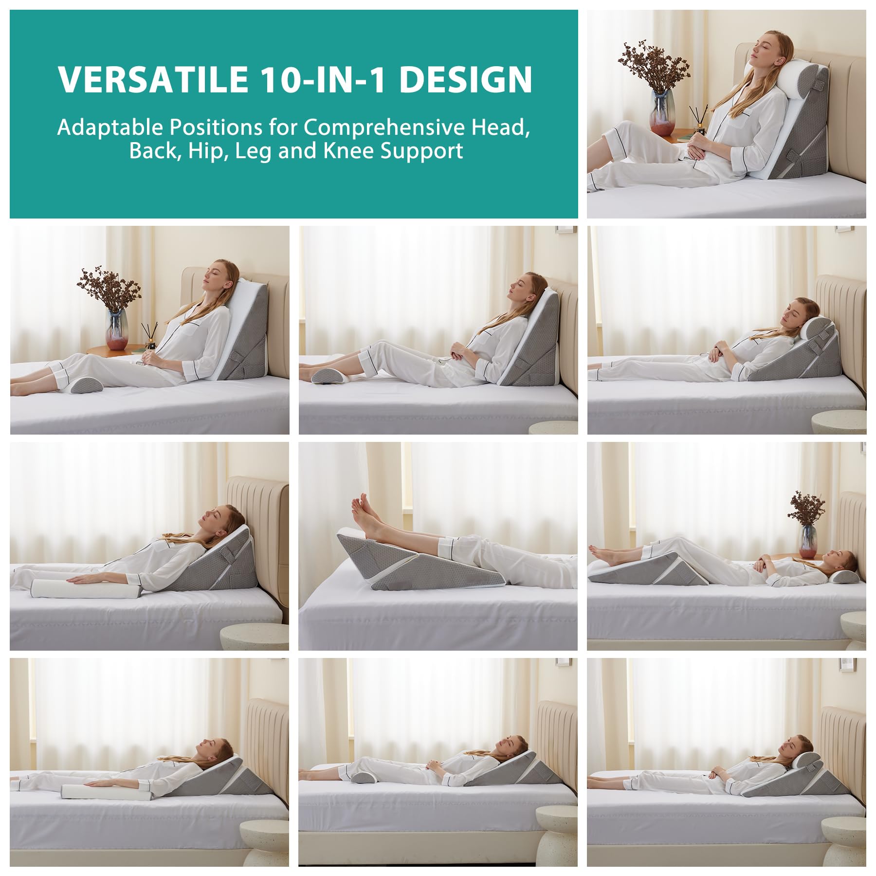 Bedluxe Wedge Pillow Set - Adjustable Orthopedic Wedges

