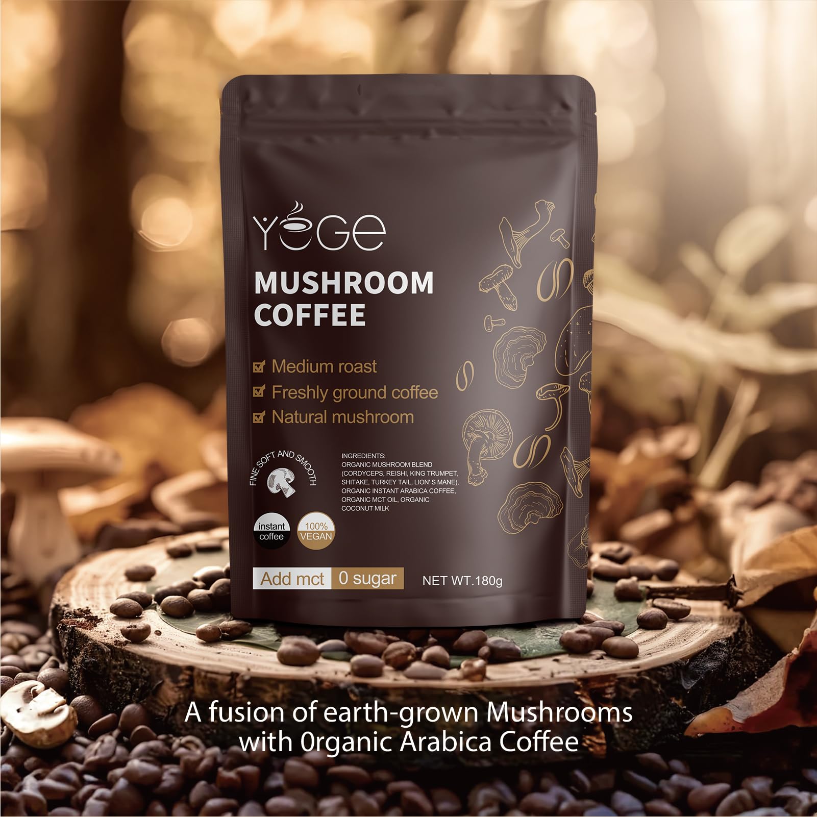 YEGE Mushroom Coffee Instant | Energy & Focus


