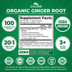 Zazzee Organic Ginger Root Extract - Digestive Support

