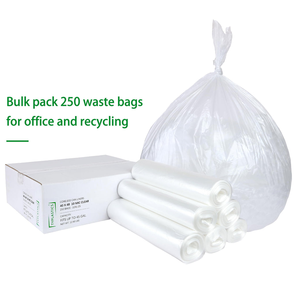 TYPLASTICS Clear Trash Can Liners - High Density

