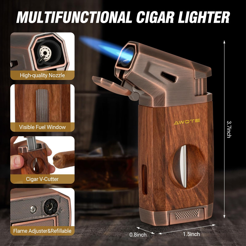 Travel Cigar Humidor Case with Humidifier and Hygrometer

