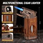 Travel Cigar Humidor Case with Humidifier and Hygrometer

