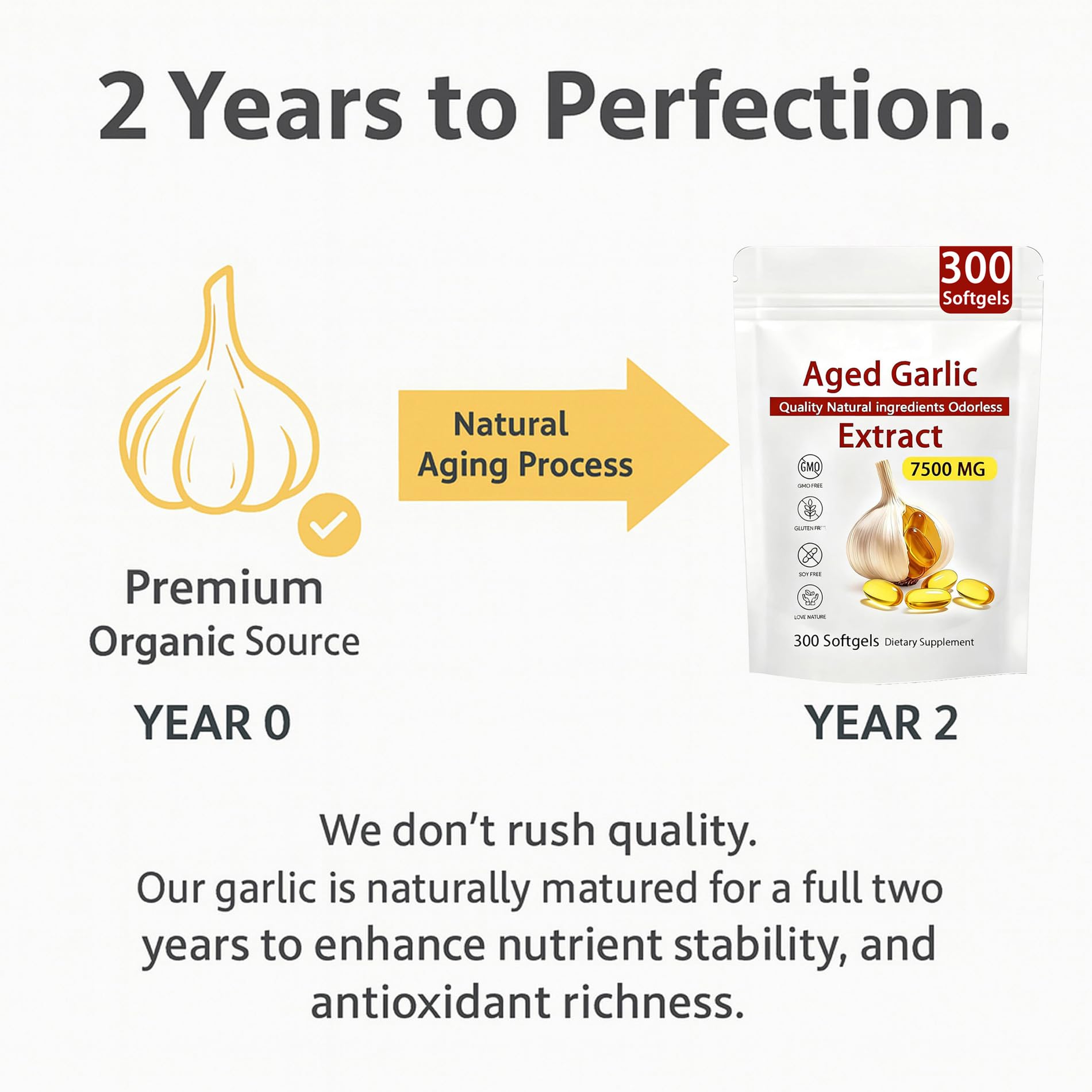 Aged Garlic Extract Softgels for Heart & Immune Support

