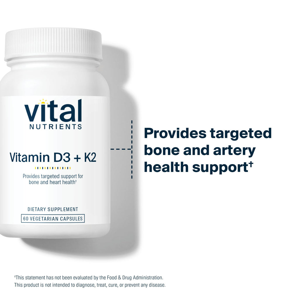 Vital Nutrients Vitamin D3 + K2 2000 IU for Bone Health

