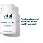 Vital Nutrients Vitamin D3 + K2 2000 IU for Bone Health

