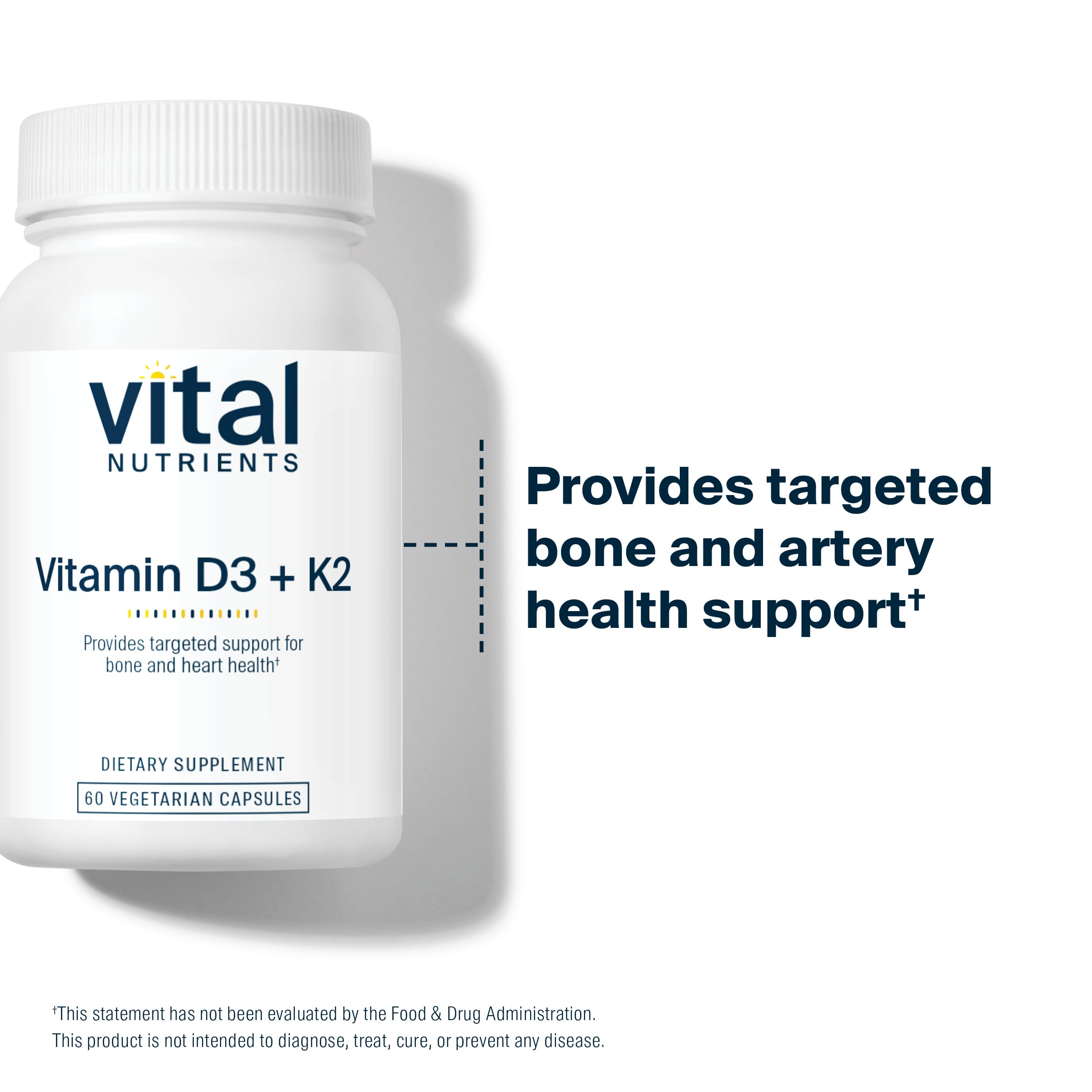 Vital Nutrients Vitamin D3 + K2 2000 IU for Bone Health

